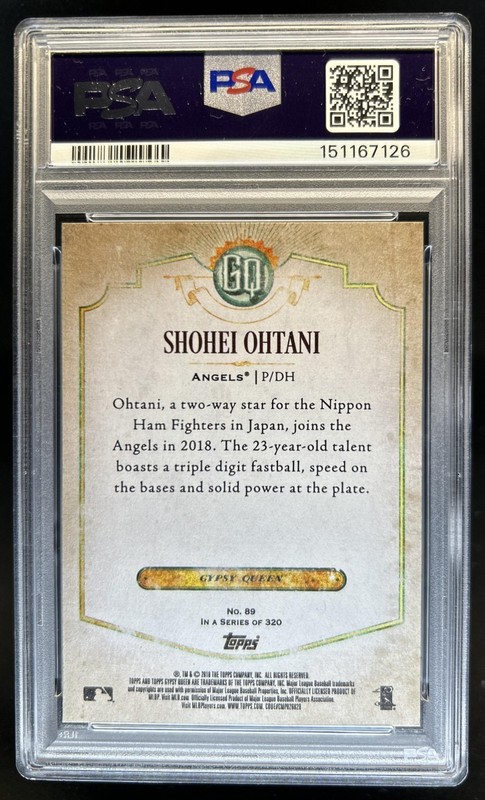 2018 Topps Gypsy Queen Shohei Ohtani RC Rookie #89 Angels PSA 10 GEM MINT view 2