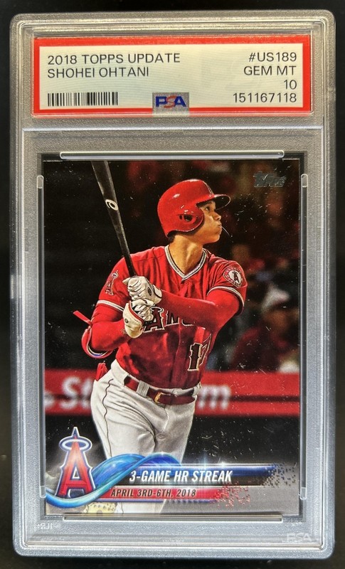 2018 Topps Update 3-Game HR Streak RC Rookie #US189 Angels PSA 10 GEM MINT