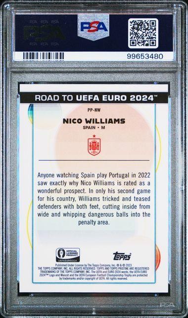 2023 Topps RD/Euro 2024 Nico Williams Prodigies Superfractor 1/1 PSA 9 view 2