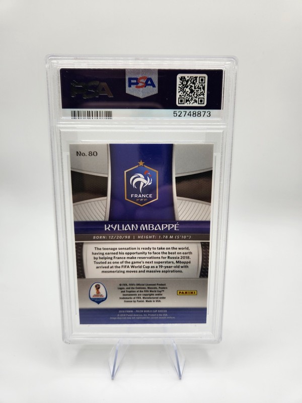 2018 Panini Prizm World Cup - Kylian Mbappe #80 PSA 9 Mint view 2