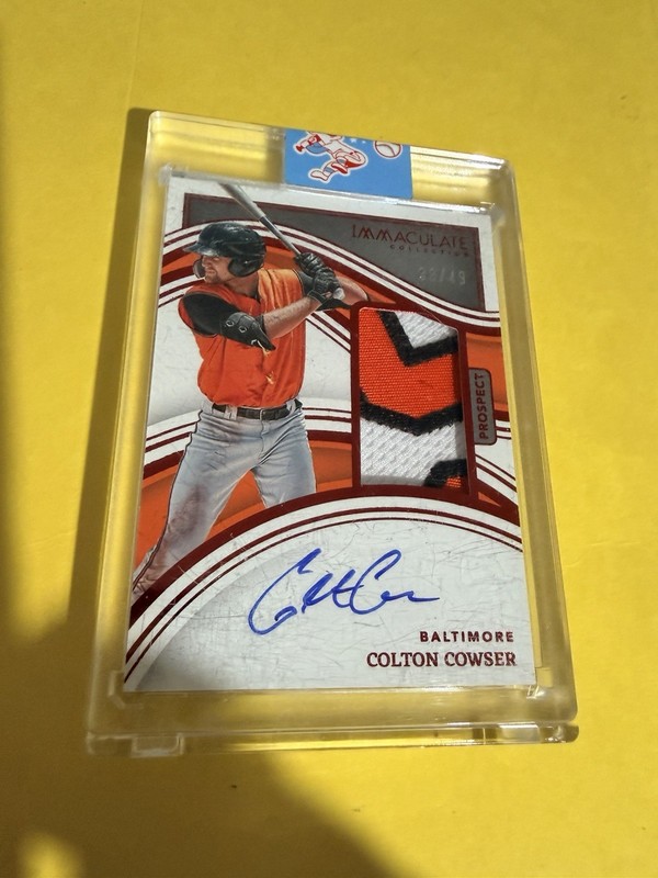 2023 Panini Immaculate Collection - Prospect Patch Auto Colton Cowser #60 /49 view 2
