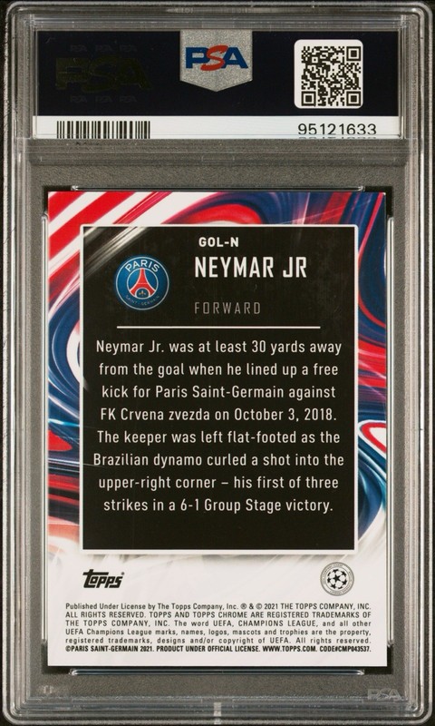 2020-21 Topps Chrome Uefa Champions League - Golazo Neymar Jr #GOL-N view 2