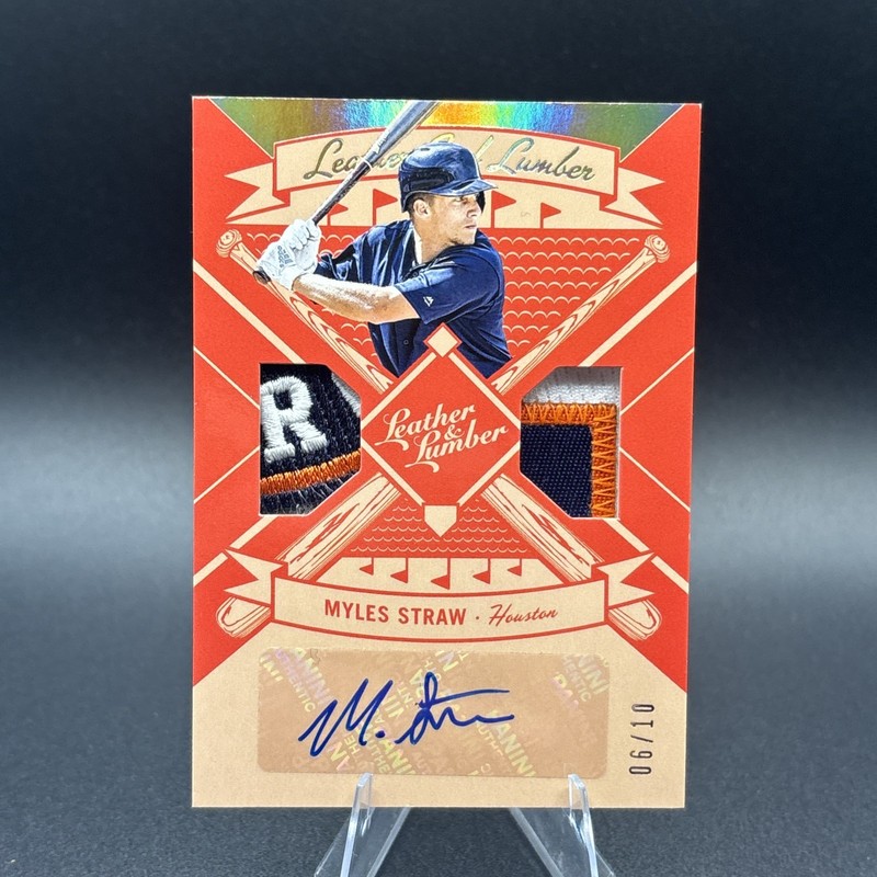 2019 Panini Leather & Lumber Myles Straw Patch Auto 06/10 Nasty Patch 🔥🔥🔥