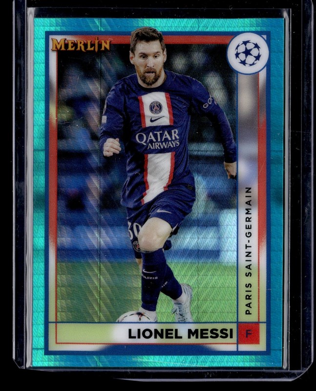 2022-23 Topps Merlin UEFA Lionel Messi #104 Aqua Prism Refractor Fifa World Cup