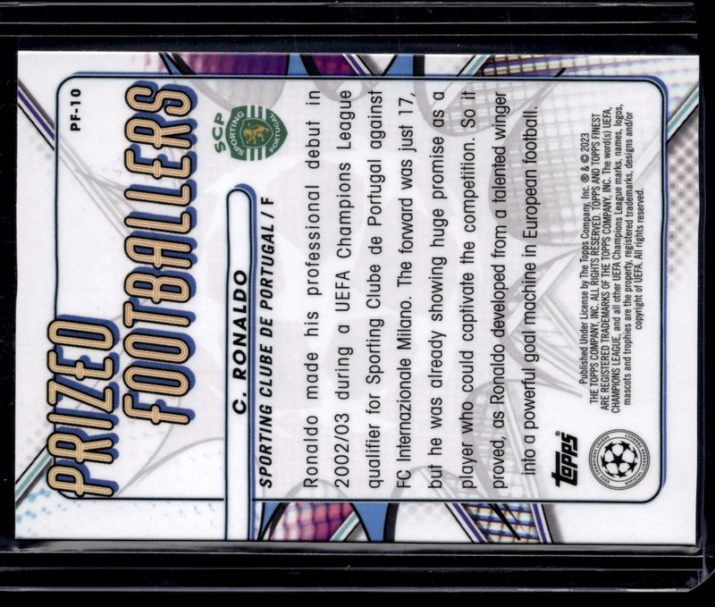 2022-23 Topps Finest UCC Cristiano Ronaldo Prized Footballers #PF-10 Sporting CP view 2