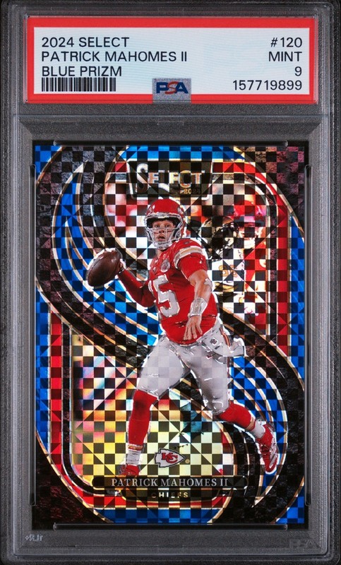2024 Select Patrick Mahomes II #120 Premier Blue Prizm /175 Chiefs PSA 9