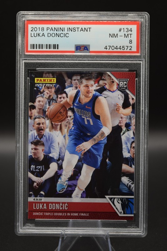 2018-19 Panini Instant Luka Doncic #134 RC Mavericks Print Run 303! PSA 8