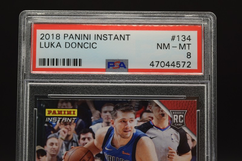 2018-19 Panini Instant Luka Doncic #134 RC Mavericks Print Run 303! PSA 8 view 2