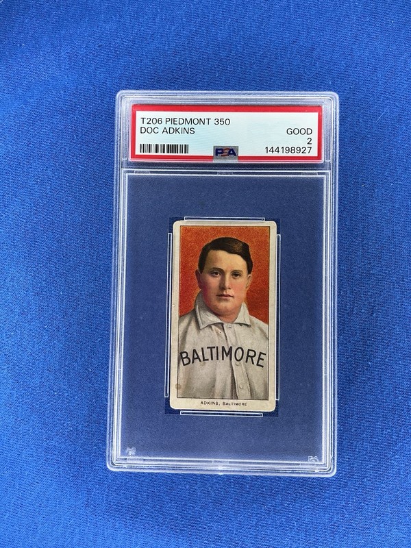 Doc Adkins Baltimore T206 Piedmont 350 Tobacco Card PSA 2