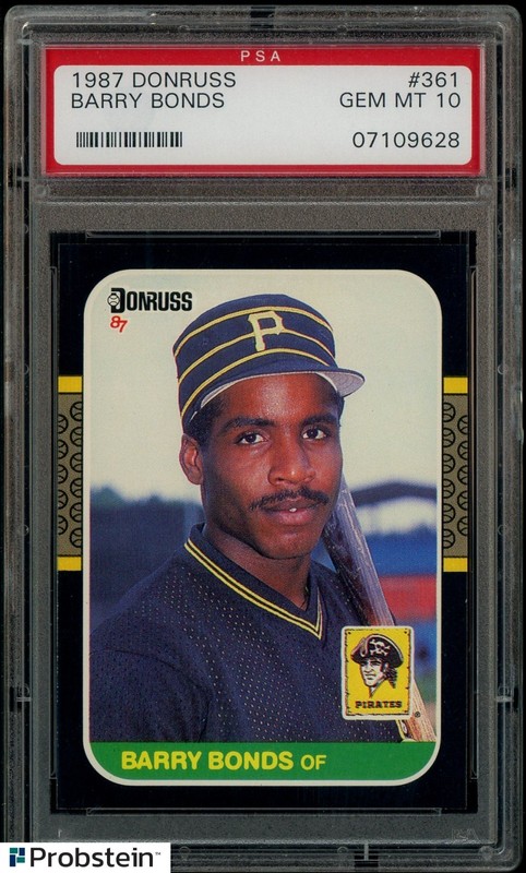 1987 Donruss #361 Barry Bonds Pittsburgh Pirates RC Rookie PSA 10 GEM MINT