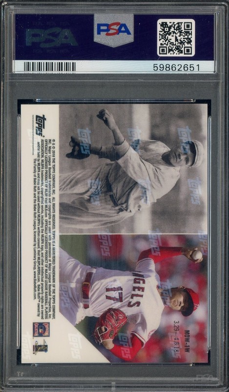 2018 Topps Now Babe Ruth Shohei Ohtani RC Moments of the Week Gold Winner PSA 10 view 2