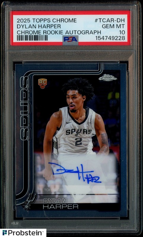 2025-26 Topps Chrome Dylan Harper Spurs RC Rookie AUTO PSA 10 GEM MINT