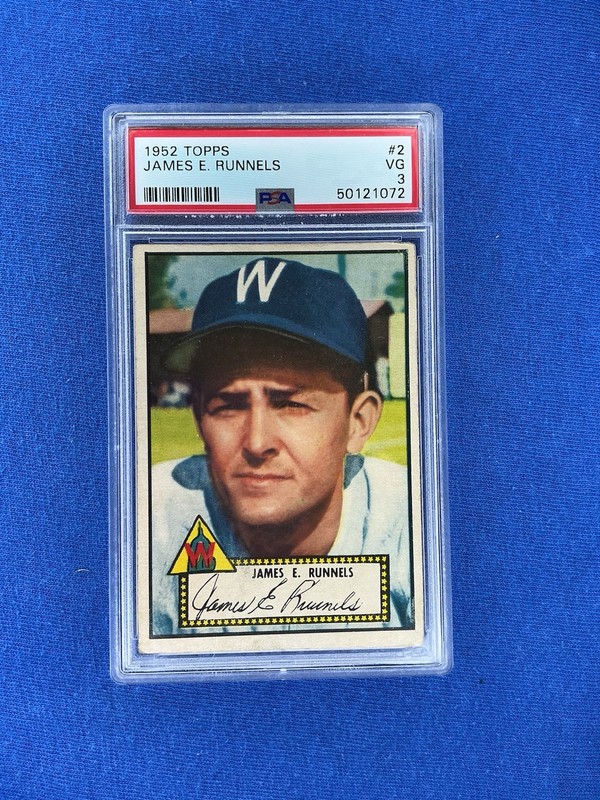 1952 Topps #2 James E. Runnels PSA 3