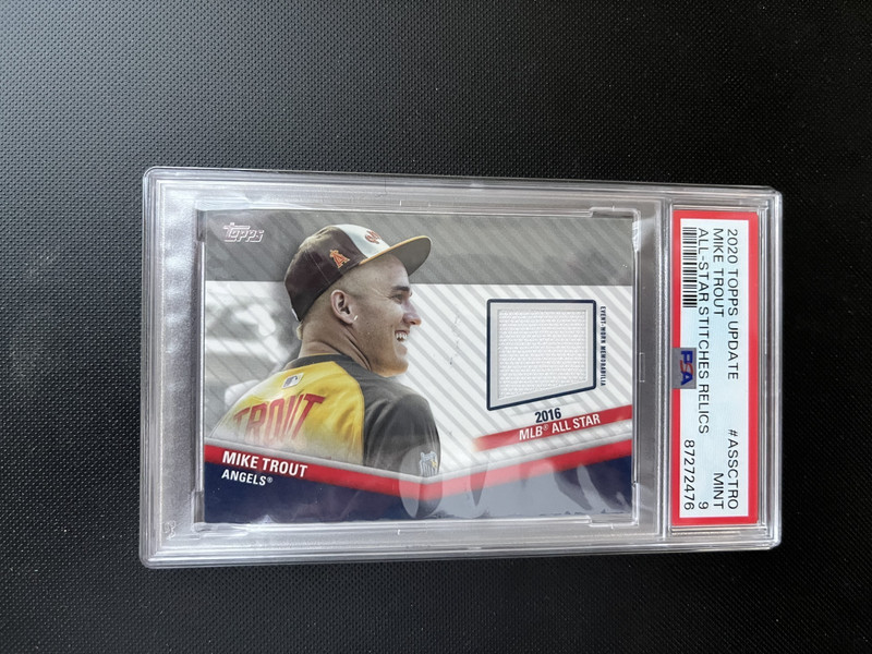 Mike Trout 2020 Topps Update # ASSCTRO *PSA 9 MINT* All-Star Stitches Relics