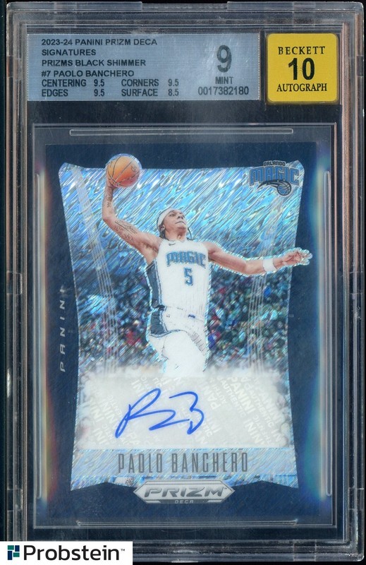 2023-24 Panini Black Shimmer Prizm Deca Paolo Banchero 1/1 BGS 9 w/ 10 AUTO