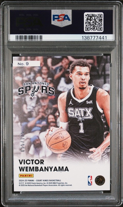 2024 Panini Court Kings Double Exposure Burgundy Victor Wembanyama /125 #9 PSA 8 view 2