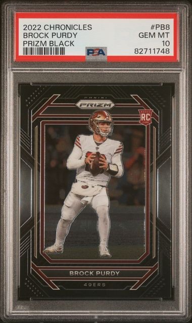 2022 Panini Chronicles Brock Purdy Prizm Black! RC PB8 PSA 10 49ers ROOKIE Card