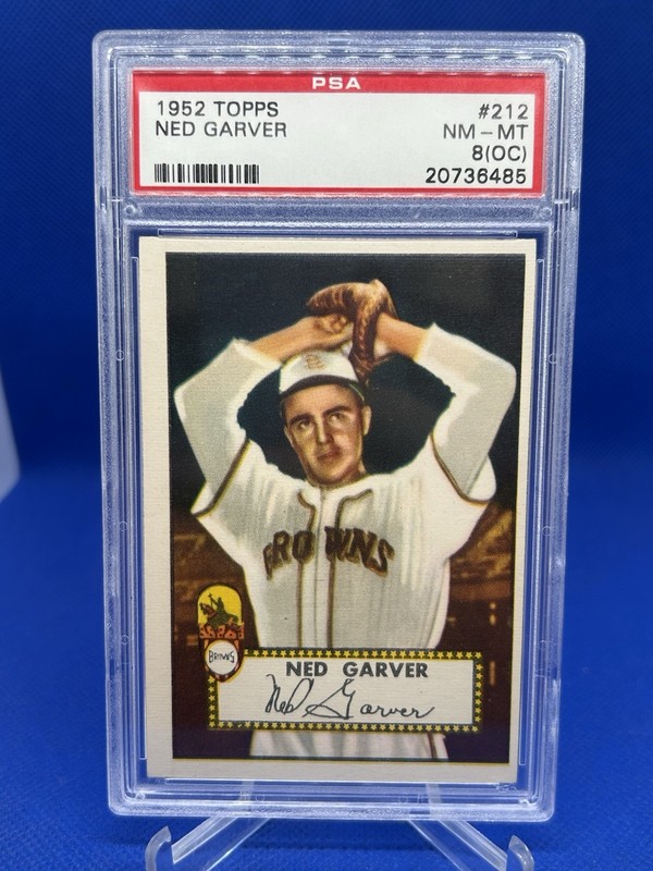 Ned Garver 1952 Topps Psa 8