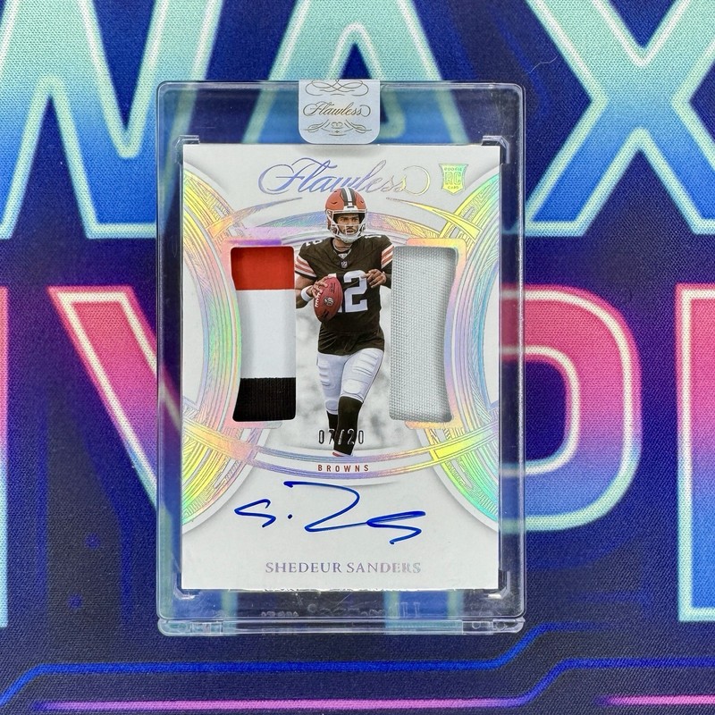 2025 Panini Flawless Shedeur Sanders Rookie Dual Patch Autographs /20 RC Auto