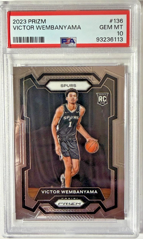 2023 PANINI PRIZM ROOKIE 136 PSA 10 GEM MINT VICTOR WEMBANYAMA SAN ANTONIO SPURS