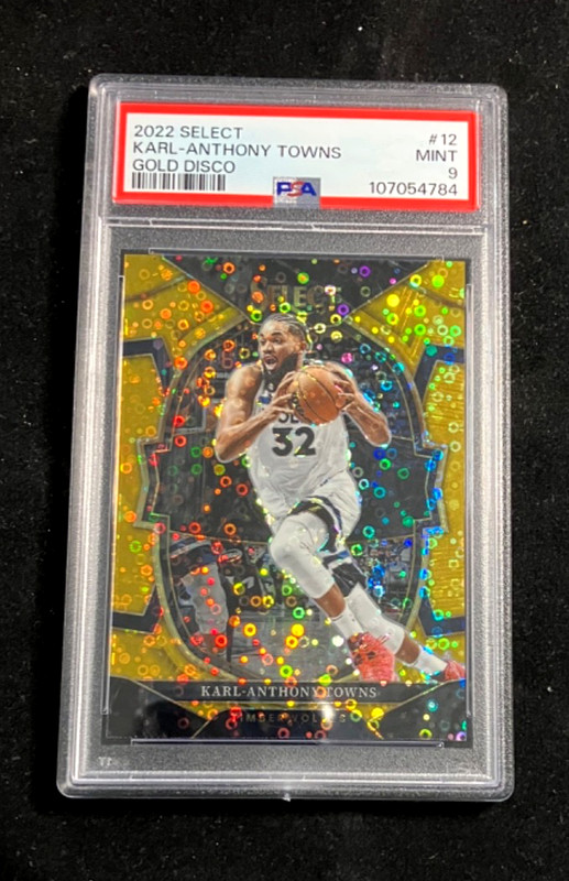 2022 Select Karl-Anthony Towns Gold Disco 7/10 PSA Mint 9, none higher