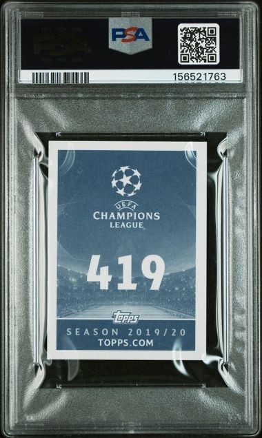 Erling Haaland 2017 Topps UEFA Champions League Rookie Sticker #419 PSA VG-EX 4 view 2