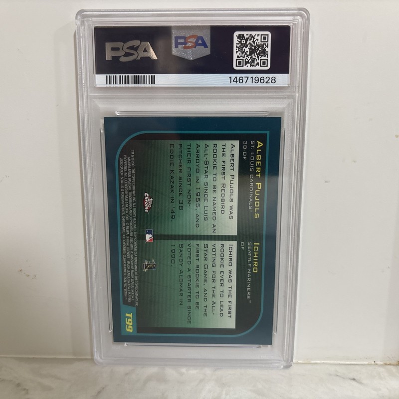2001 Topps Traded & Rookies - Albert Pujols, Ichiro Suzuki #T99 Chrome (RC) view 2