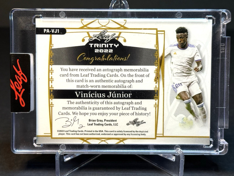 Vinicius Junior MATCH WORN PATCH AUTO /35 Leaf 2022 Trinity Brazil Real Madrid view 2