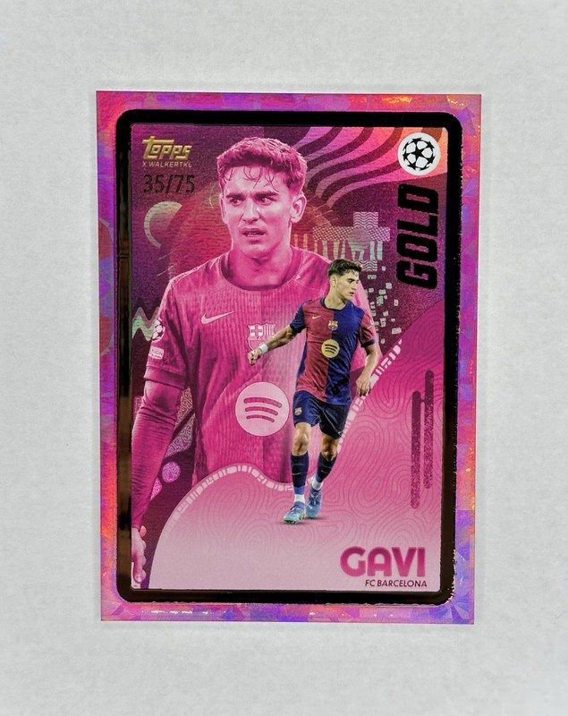 2024-25 Topps Gold UEFA UCC - GAVI Pink Refractor /75 - FC BARCELONA