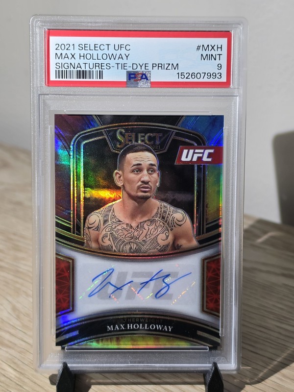 Max Holloway AUTO PSA 9 - 2021 Select UFC Signatures #SG-MXH Tie-Dye Prizm /25 