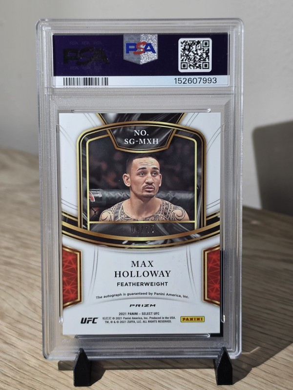 Max Holloway AUTO PSA 9 - 2021 Select UFC Signatures #SG-MXH Tie-Dye Prizm /25  view 2