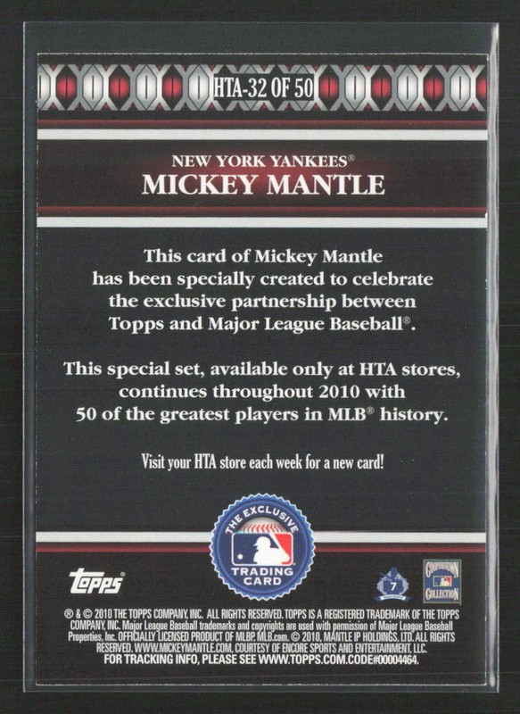 2010 Topps Logoman HTA #HTA-32 Mickey Mantle - NM/MT+ view 2