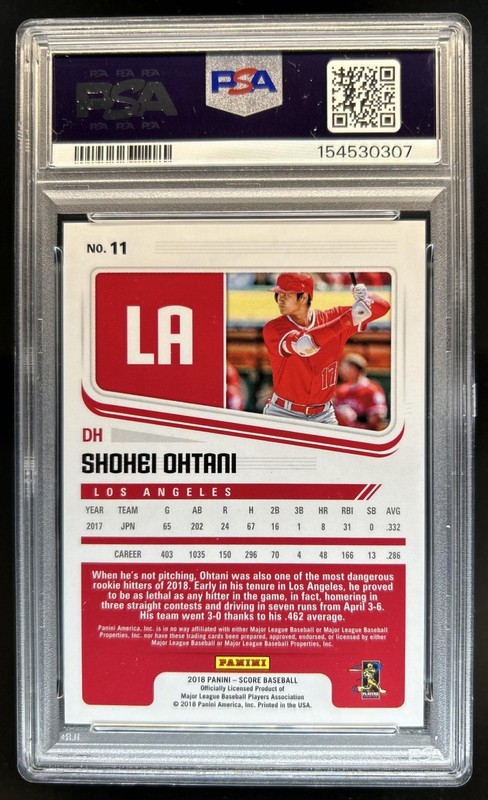 2018 Chronicles Shohei Ohtani Score RC Press Proof #/299 Angels PSA 10 GEM MINT view 2