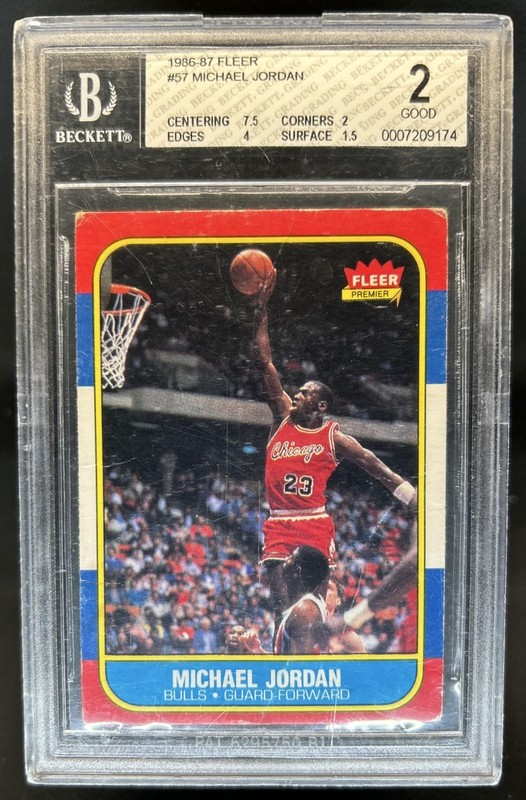 1986-87 Fleer Michael Jordan Rookie RC #57 Bulls BGS 2
