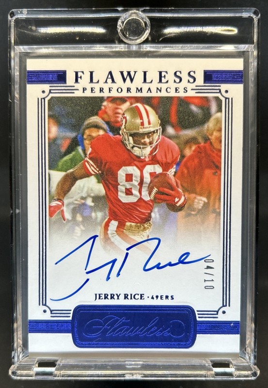 2021 Panini Flawless Jerry Rice Performances Sapphire Auto Autograph #/10 49ers