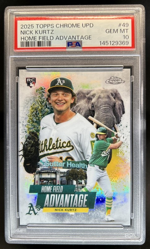 2025 Topps Chrome Update Nick Kurtz Home Field Advantage RC SSP #HA-49 PSA 10