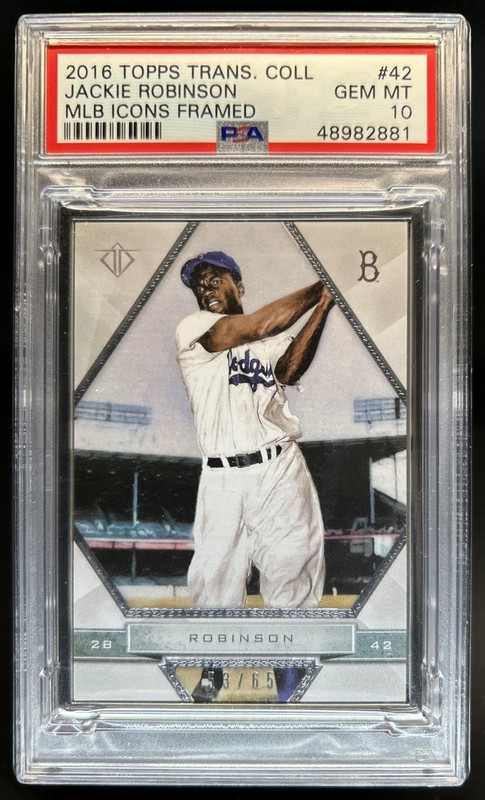 2016 Topps Transcendent Jackie Robinson MLB Icons Framed #/65 PSA 10