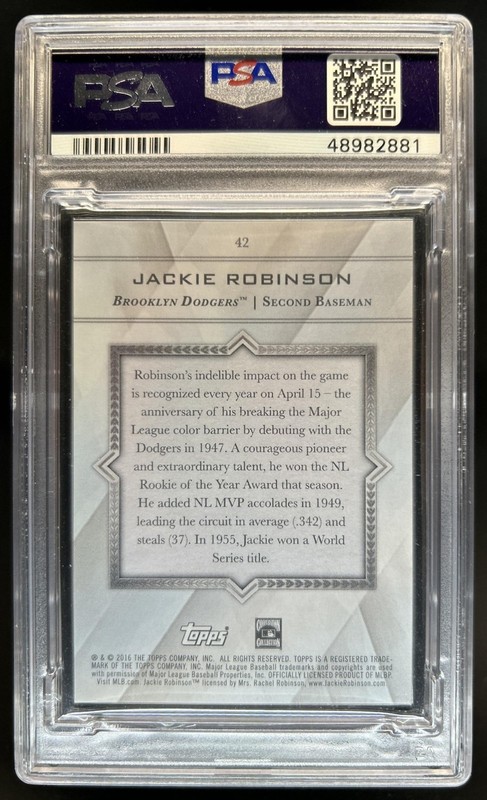 2016 Topps Transcendent Jackie Robinson MLB Icons Framed #/65 PSA 10 view 2