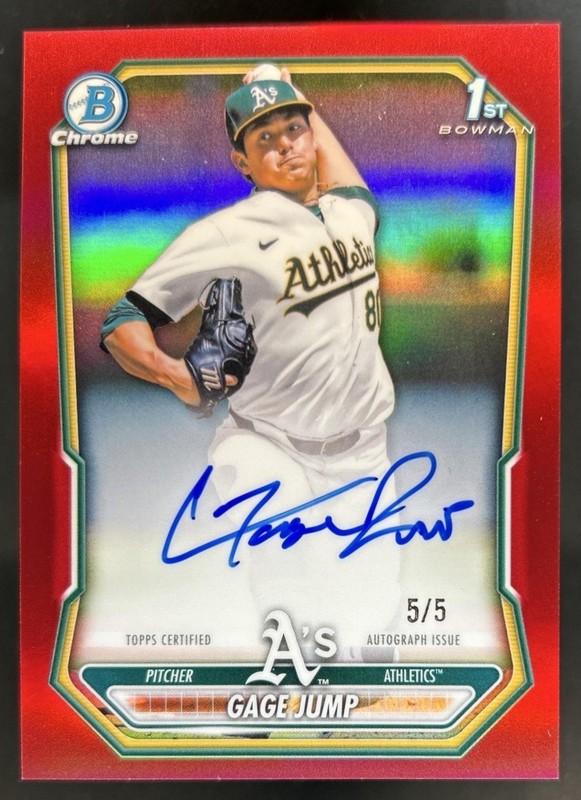 2026 Bowman Gage Jump Chrome Auto Red Refractor 1st Prospect #/5 Athletics