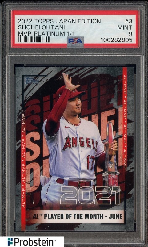 2022 Topps Japan Edition MVP Platinum #3 Shohei Ohtani 1/1 PSA 9 MINT