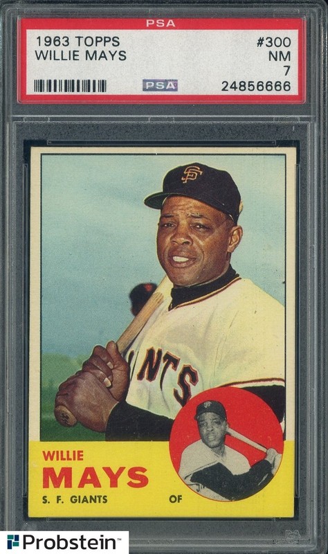 1963 Topps Baseball #300 Willie Mays HOF San Francisco Giants PSA 7 NM