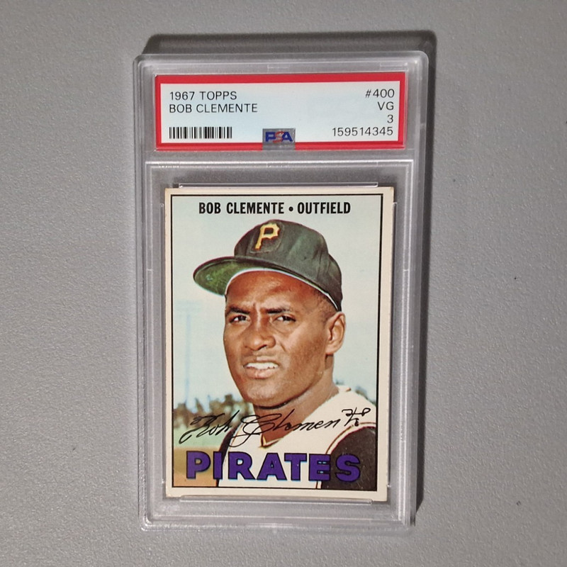 1967 Topps Roberto Clemente PSA 3,#400 Pirates Baseball(Bob On Card)