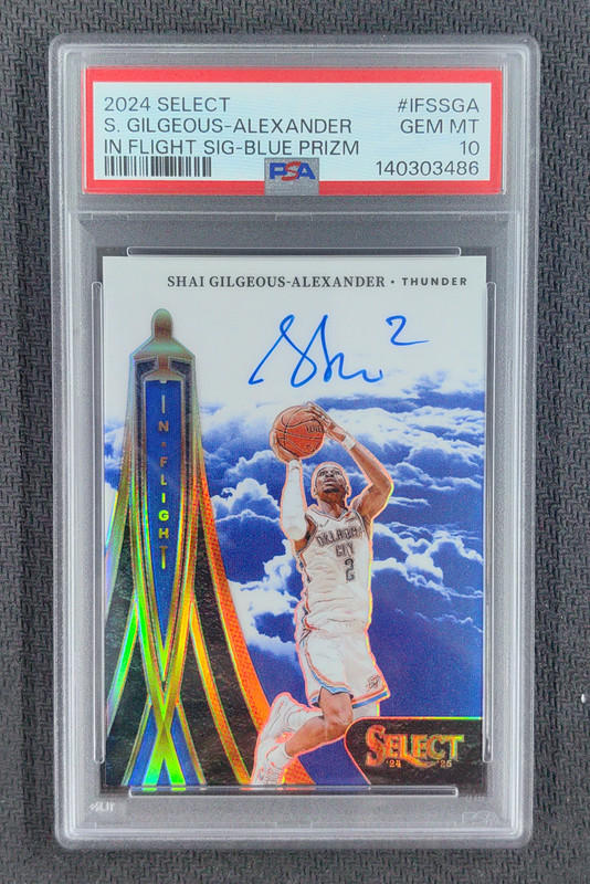 2024-25 Select Shai Gilgeous-Alexander In Flight Signatures Blue Auto /49 PSA 10