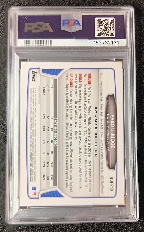 2013 Bowman DP and Prospects Aaron Judge 1st RC Yankees MVP view 2