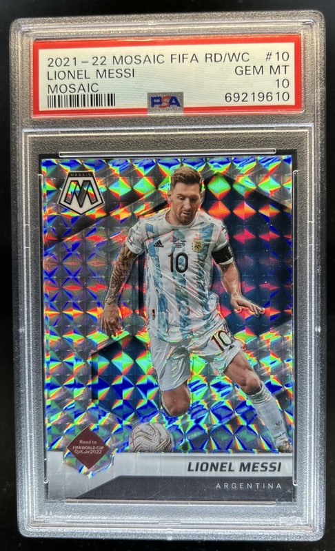 2021 Panini Mosaic Road to FIFA World Cup Lionel Messi Mosaic #10 PSA 10
