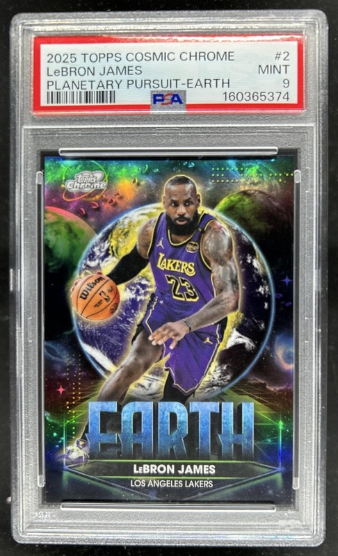 2025-26 Topps Cosmic Chrome LeBron James Planetary Pursuit Earth SSP PPE-2 PSA 9