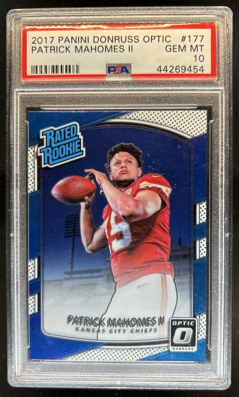 2017 Panini Donruss Optic Patrick Mahomes II RC Rated Rookie #177 Chiefs PSA 10