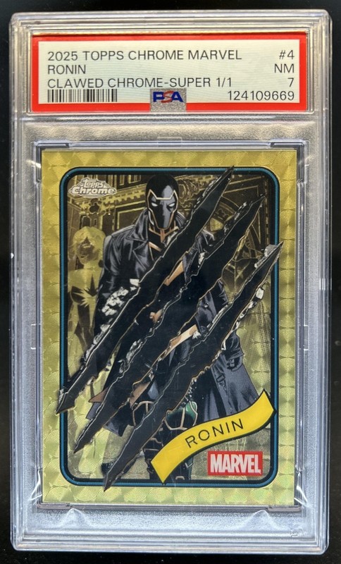 2025 Topps Chrome Marvel Ronin Clawed SuperFractor #1/1 PSA 7