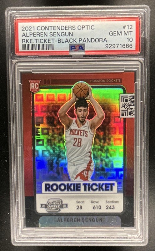2021-22 Contenders Optic Alperen Sengun Rookie ticket Black Pandora #12 PSA 10