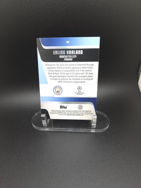2025-26 Topps Uefa Club Competitions - Erling Haaland #181 Green Easter Foil view 2